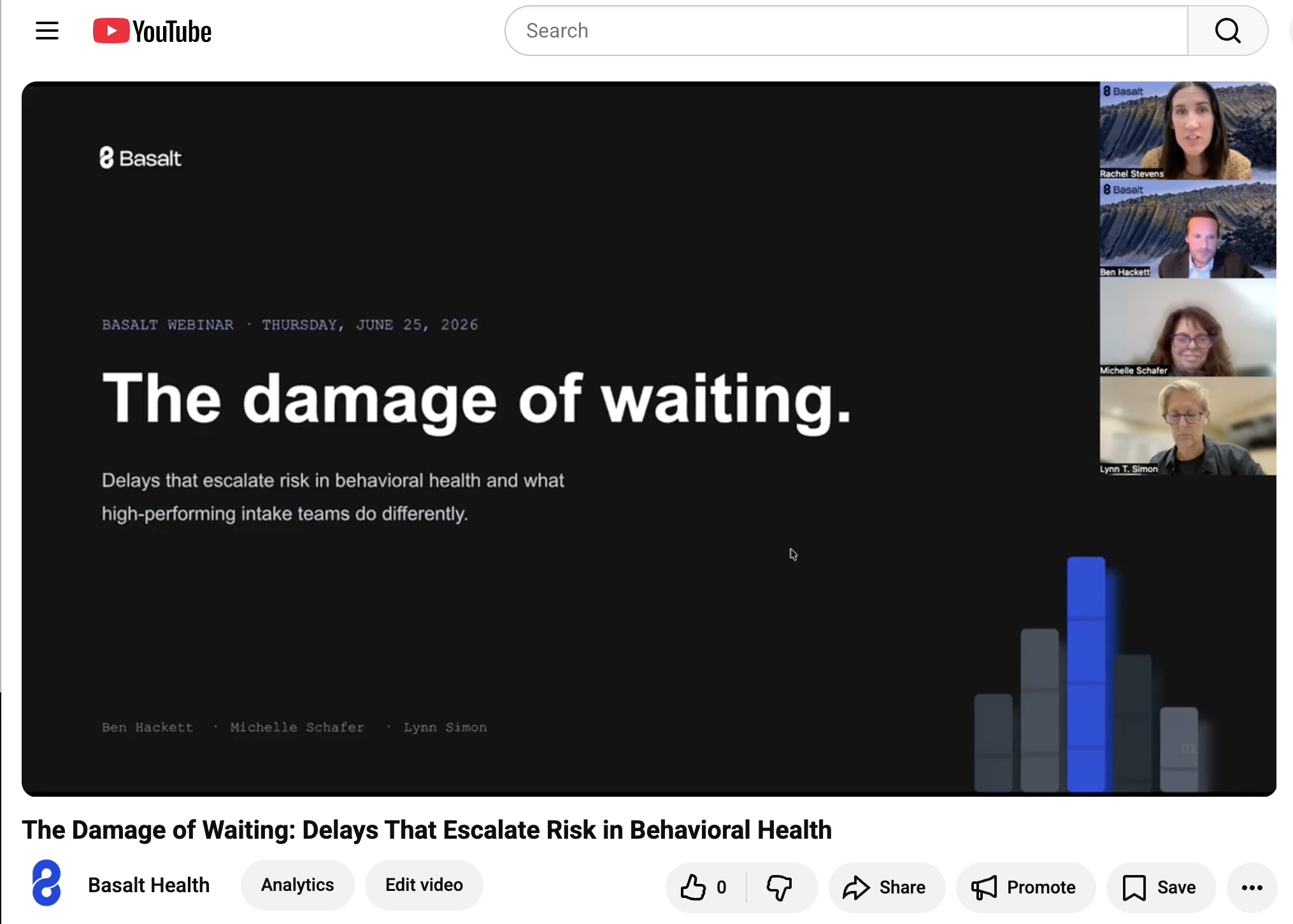 The Damage of Waiting — Basalt webinar, June 25, 2026, with Ben Hackett, Michelle Schafer, and Lynn Simon